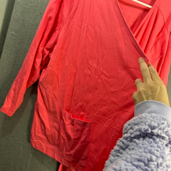 Isaac Mizrahi LIVE! Essentials Pima Cotton Cardigan Strawberry Pink Size 4X - Picture 5 of 10